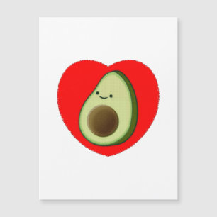 Cute Avocado-Cartoon in het Briefkaart van het rod
