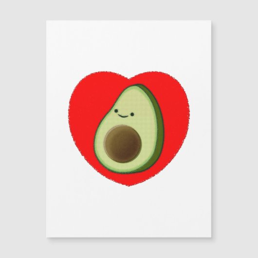Cute Avocado-Cartoon in het Briefkaart van het rod (Voorkant)