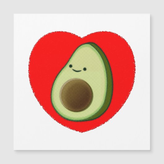 Cute Avocado-Cartoon in het Briefkaart van het rod (Voorkant)