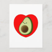 Cute Avocado Cartoon in het rode hart Briefkaart (Voorkant)