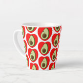 Cute Avocado-Cartoon in het rode hart Latte Mok (Linkerhoek)