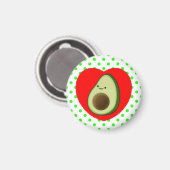 Cute Avocado-Cartoon in het rode hart Magneet (Voorkant / Achterkant)