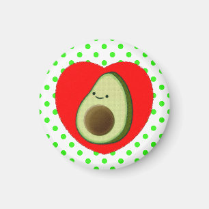 Cute Avocado-Cartoon in het rode hart Magneet