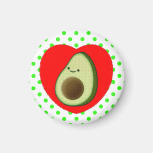 Cute Avocado-Cartoon in het rode hart Magneet
