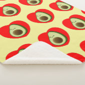 Cute Avocado-Cartoon in het rode hart Sherpa Deken (3/4)