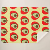 Cute Avocado-Cartoon in het rode hart Sherpa Deken (Voorkant (horizontaal))