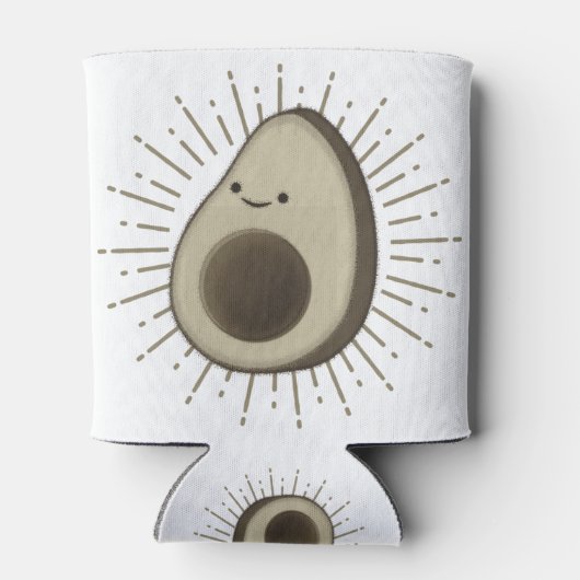 Cute Avocado Cartoon in stijl Blikjeskoeler (Achterkant)