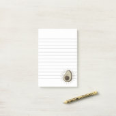 Cute Avocado-Cartoon in  stijl gelinkt Post-it® Notes (Op bureau)