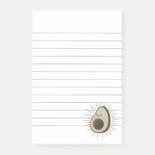 Cute Avocado-Cartoon in  stijl gelinkt Post-it® Notes (Voorkant)