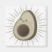 Cute Avocado Cartoon in stijl Magneet (Voorkant)