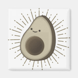 Cute Avocado Cartoon in  stijl Magneet