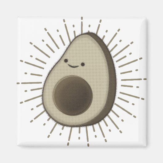 Cute Avocado Cartoon in  stijl Magneet (Voorkant)