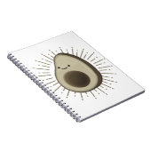 Cute Avocado Cartoon in  stijl Notitieboek (Rechterzijde)