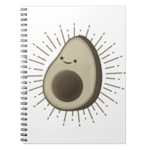 Cute Avocado Cartoon in stijl Notitieboek