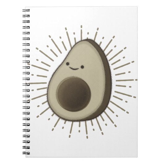 Cute Avocado Cartoon in  stijl Notitieboek (Voorkant)