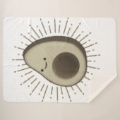 Cute Avocado Cartoon in  stijl Sherpa Deken (Voorkant (horizontaal))