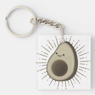 Cute Avocado Cartoon in  stijl Sleutelhanger