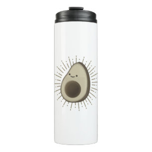 Cute Avocado Cartoon in  stijl Thermosbeker