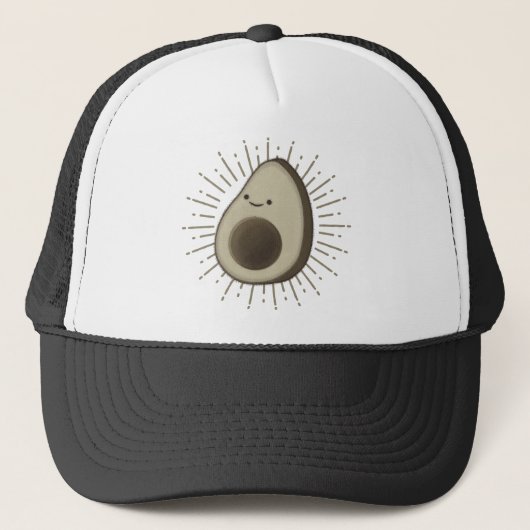 Cute Avocado Cartoon in  stijl Trucker Pet (Voorkant)