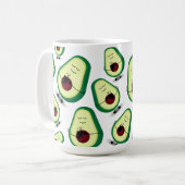 Cute Avocado Cartoon Love Coffee Mok (Voorkant links)