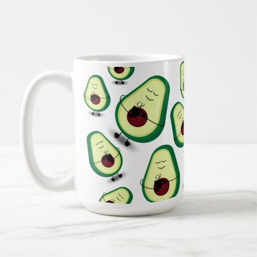 Cute Avocado Cartoon Love Coffee Mok (Links)