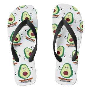 Cute Avocado Cartoon op de Teenslippers van de Sch