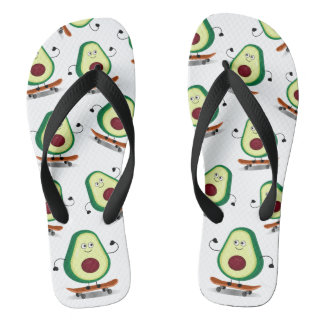 Cute Avocado Cartoon op de Teenslippers van de Sch