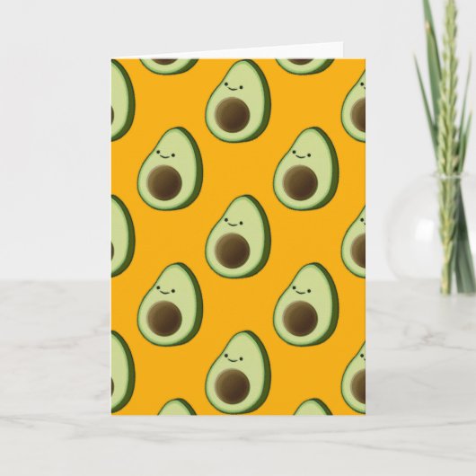 Cute Avocado Cartoon Pattern Kaart (Voorkant)