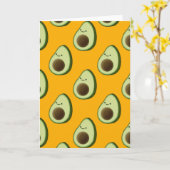 Cute Avocado Cartoon Pattern Kaart (Gele Bloem)