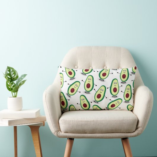 Cute Avocado Cartoon Pattern Pillow Kussen (Stoel)