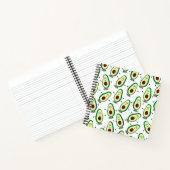 Cute Avocado Cartoon Pattern Spiral Notebook Notitieboek (Binnen)