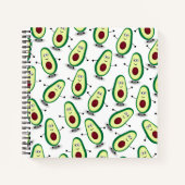 Cute Avocado Cartoon Pattern Spiral Notebook Notitieboek (Voorkant)