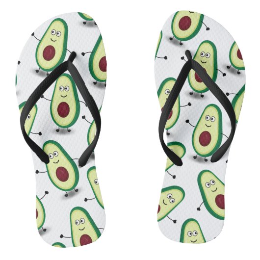 Cute Avocado Cartoon Pattern Teenslippers (Voetbed)