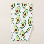Cute Avocado Cartoon Pattern Towel Set Bad Handdoek (Handdoek)