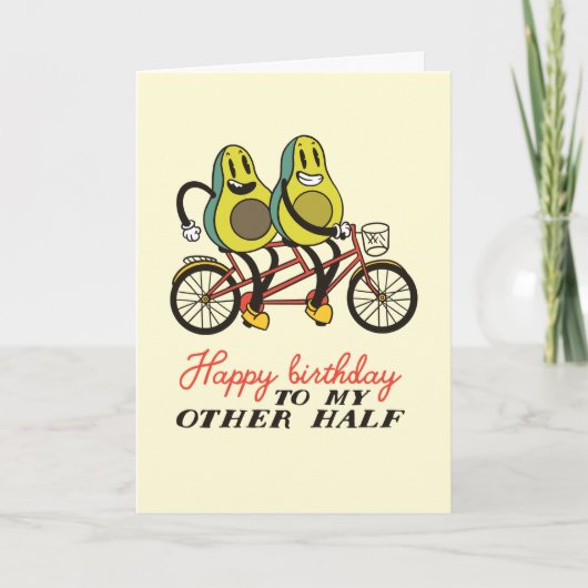 Cute Avocado Couple Pun Funny Birthday Kaart (Voorkant)