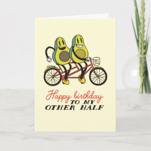 Cute Avocado Couple Pun Funny Birthday Kaart