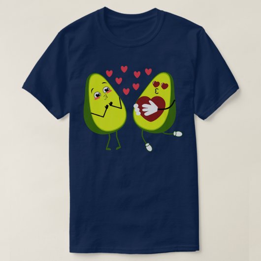 Cute Avocado Couples Valentijnsdag Him en Hare Ma T-shirt (Design voorkant)