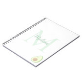 Cute Avocado Custom Name Initial  Notitieboek (Linkerzijde)