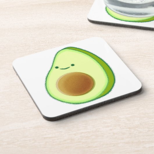 Cute Avocado Drawing Bier Onderzetter (Linkerzijde)