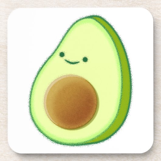 Cute Avocado Drawing Bier Onderzetter (Voorkant)