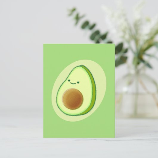 Cute Avocado Drawing Briefkaart (Staand voorkant)