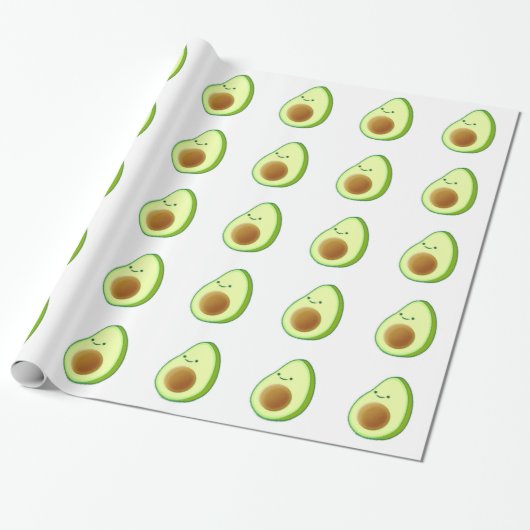 Cute Avocado Drawing Cadeaupapier (Uitgerold)
