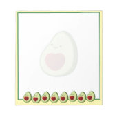 Cute Avocado Drawing Custom Notitieblok (Voorkant)