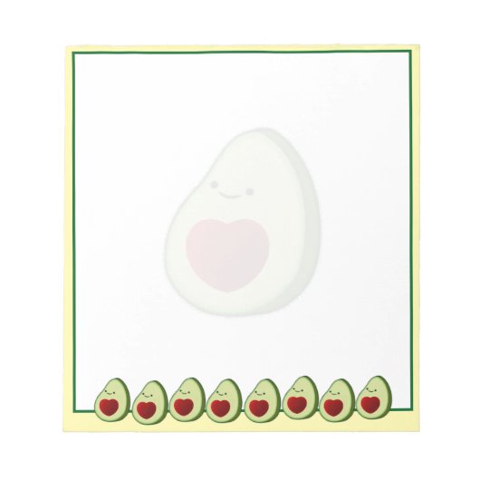 Cute Avocado Drawing Custom Notitieblok (Voorkant)