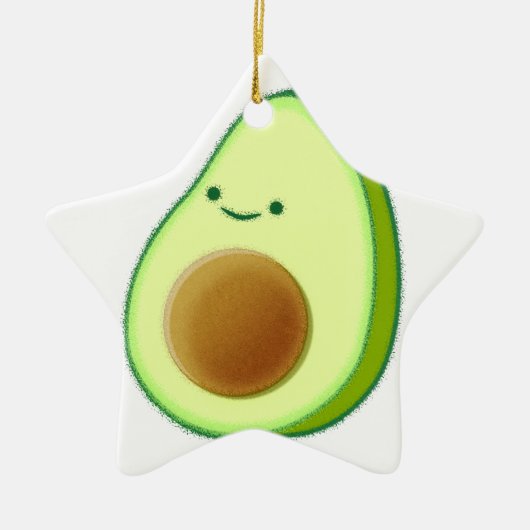 Cute Avocado Drawing Keramisch Ornament (Voorkant)