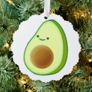 Cute Avocado Drawing Ornament Kaart