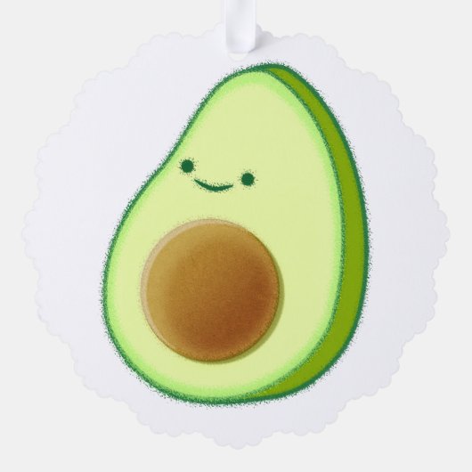 Cute Avocado Drawing Ornament Kaart (Achterkant)