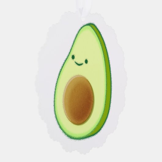 Cute Avocado Drawing Ornament Kaart (Rechts)
