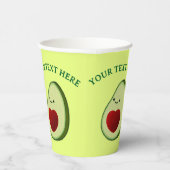 Cute Avocado Drawing Papieren Bekers (Rechts)