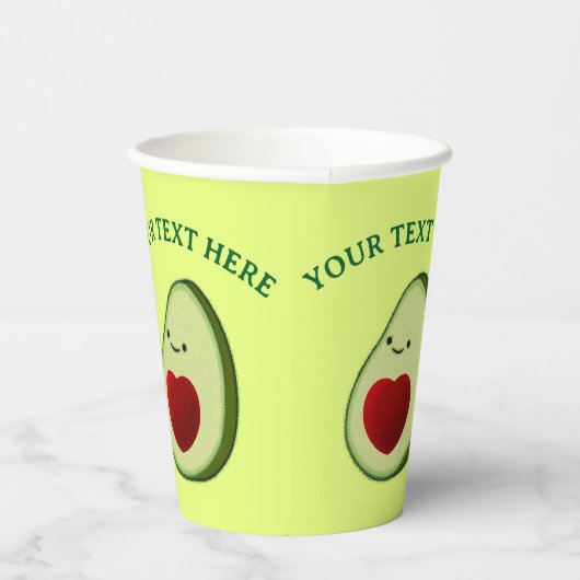 Cute Avocado Drawing Papieren Bekers (Rechts)
